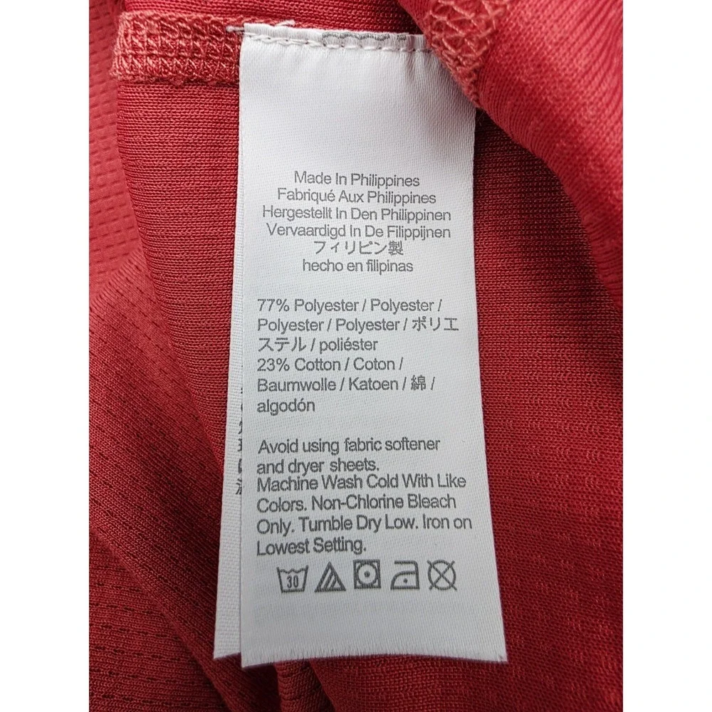 J Crew Performance‎ 1/4 Zip Shirt Men's Medium Red Long Sleeve Activewear Golf